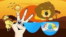 Finger Family Lion | Surprise Eggs Nursery Rhymes | Animal Finger Family Song for Kids Toddlers Baby
