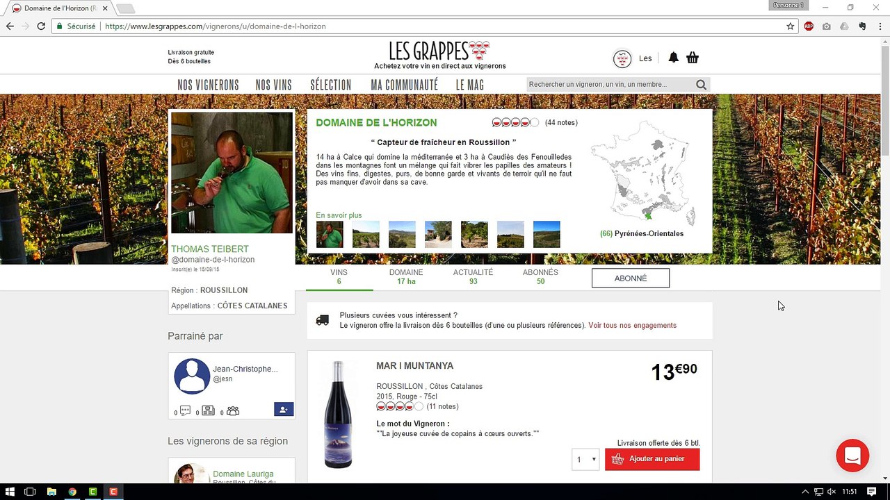 Créer et partager sa sélection de vin Les Grappes