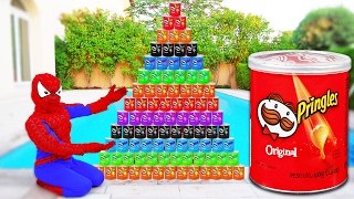 AMAZING PEPSI CHALLENGE! Movie Kids Toys w  Spiderman, Hulk   Joker Coke Coca Cola FUN in Real Life