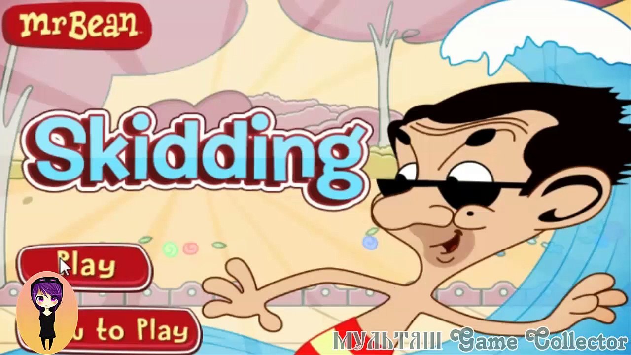 Mr Bean Games. Mr Bean Skidding. Mister Bin del juego.Mister Bin de la carrera.
