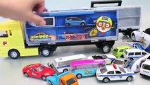 Car Carrier Police Pororo Tayo The Little Bus Garage Learn Numbers Colors Toy Surprise YouTube