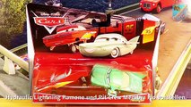 Disney Cars Hydraulic Lightning Ramone & Pit Crew Member Flo new DIECAST 2 Pack 1:55 Mattel
