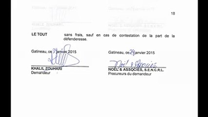 Preuves de divorce Un (1). La requête Introductive du divorce du 29 janvier 2015.