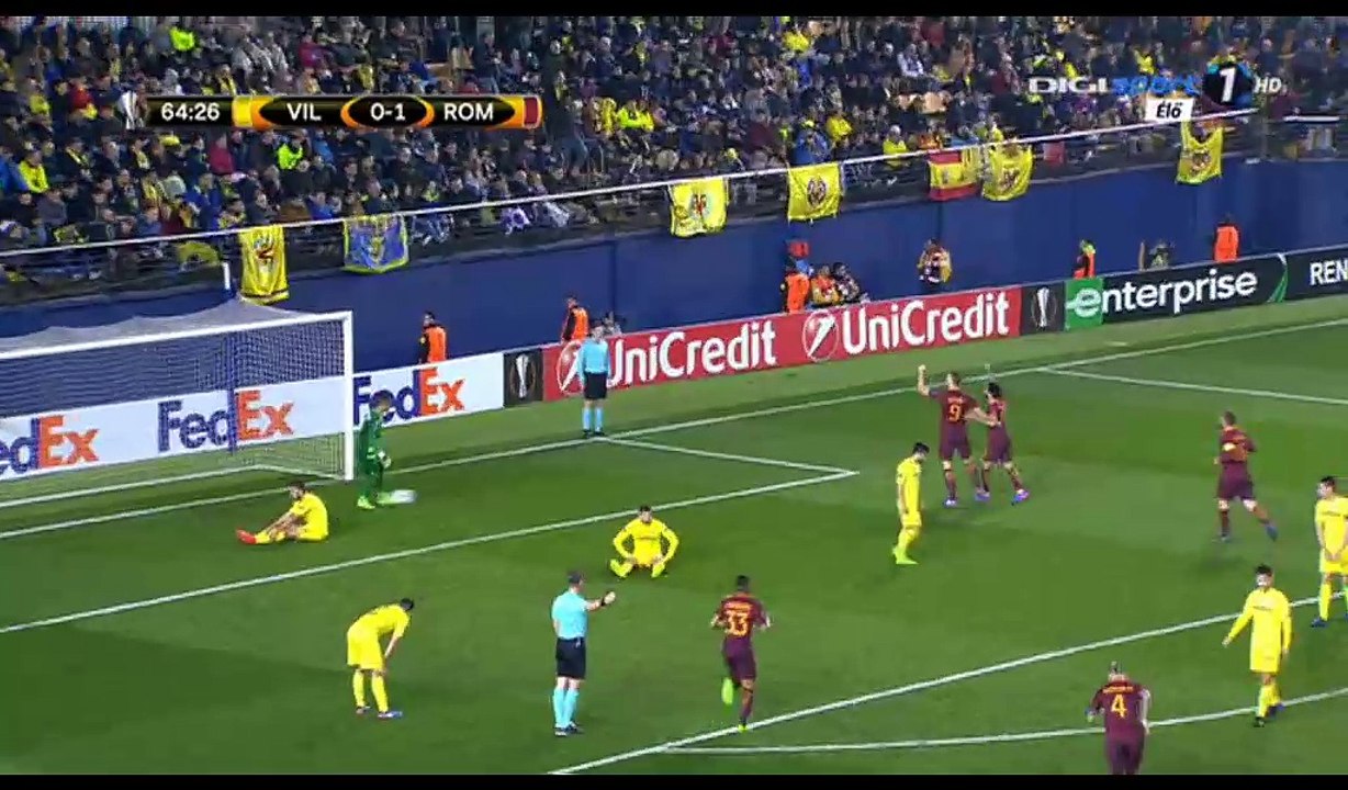 Edin Dzeko Goal HD - Villarreal 0-2 AS Roma - 16.02.2016