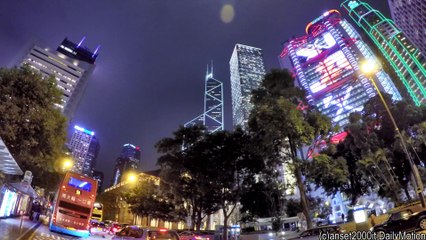 Hong Kong. A Night Walk Around Central District and its Amazing Buildings