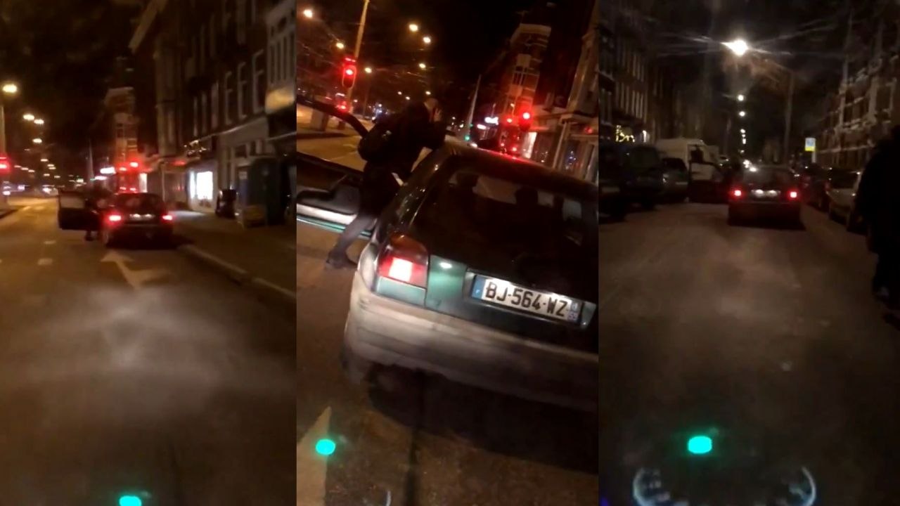 Road Rage à Amsterdam entre un conducteur français et un scootériste