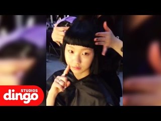 사진찍는줄 알고 포즈취하는 귀여운 모델 김진경 - 딩고 X 2015 서울패션위크