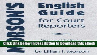 [Read Book] Morson s English Guide for Court Reporters Mobi