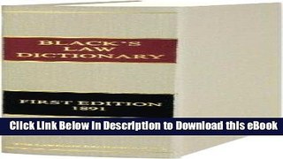 [Read Book] Black s Law Dictionary, 1st Edition Kindle