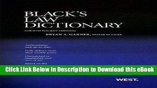 [Read Book] Black s Law Dictionary, Pocket Edition, 4th Mobi