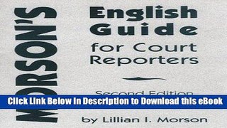 EPUB Download Morson s English Guide for Court Reporters Kindle