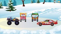 Police Car, Fire Truck and Racing Cars - Winter Hockey - Car Cartoons for kids. Episode 76