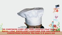 XS CHEFSKIN CHEF SET Kids Children Chef Long Sleeve Jacket  Apron Hat  EXCELLENT COSTUME 501b4196
