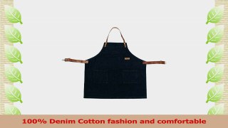 woocao Unisex Full Denim Cotton Fashion Gardening Kitchen Tool Sexy Apron with Pockets 98d75edc