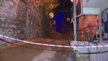 Şişli'de İstinat Duvarı Çöktü Bir Motosiklet Toprak Altında Kaldı