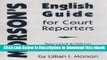 Download Free Morson s English Guide for Court Reporters Free ePub Download
