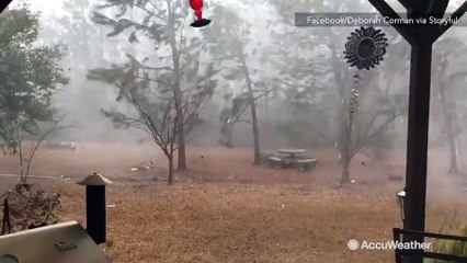 North Carolina resident records as backyard is hammered