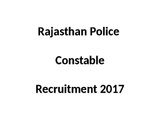 Rajasthan Police Recruitment 2017