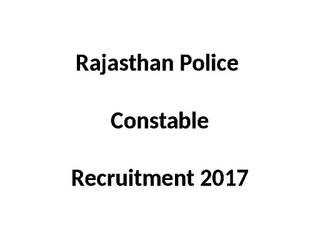 Rajasthan Police Recruitment 2017