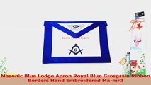 Masonic Blue Lodge Apron Royal Blue Grosgrain Ribbon Borders Hand Embroidered Mamr2 69f555c3