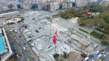 Taksim'de Cami Yapılan Alanın Havadan Görüntüleri