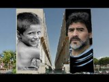 Napoli - Un murales di Maradona nel cuore della città (16.02.17)
