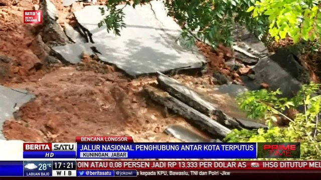 Longsor, Jalur Utama Penghubung Kabupaten Kuningan Terputus