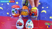 Six Super Hero Marvel Star Wars Surprise Eggs Kinder Surprise Egg Spiderman Avengers TMNT