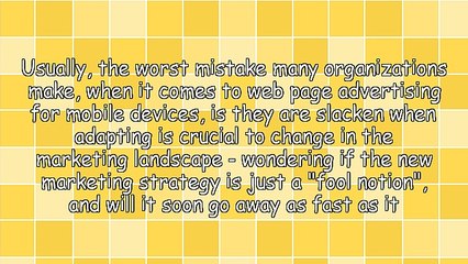 Web Page Advertising For Mobile Devices, Is The New Worldwide Revolution