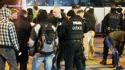 Fan clashes following Europa League match in Thessaloniki, Greece