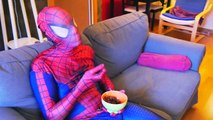 SPIDERMAN vs FROZEN ELSA vs HOUSEWORK! Spider-Man Stop Motion - Superheroes Movie in Real