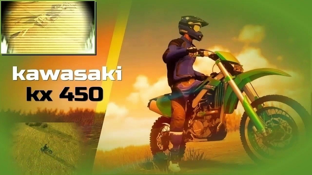 Motocross en kawasaki  kx 450 aux USA! Départ dans la vallée  du Big Land!