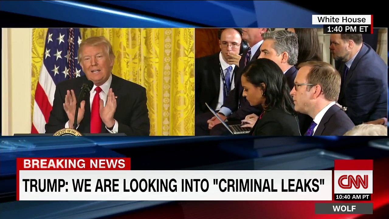 Trump takes questions from CNN reporter