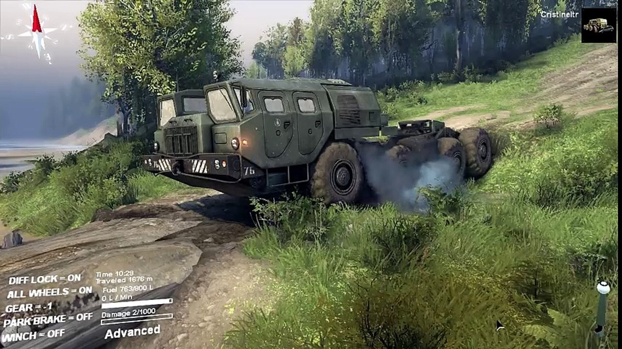 SPINTIRES 2014 Full Version Preview - MAZ 7310 8x8 Truck Towing the Ural Truck + Trailer