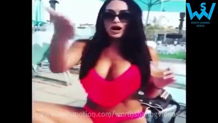 WWE sexy diva Nikki bella nip slips