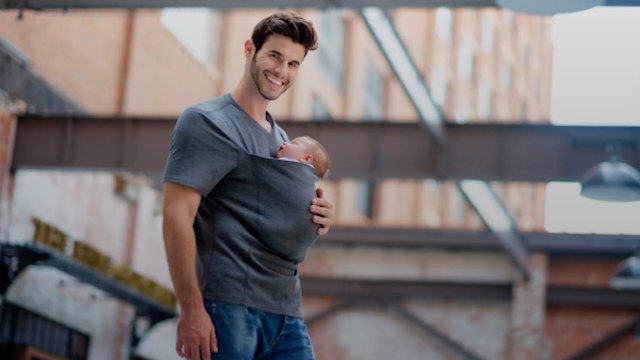 Dads can legit carry their babies like kangaroos with this pouch shirt