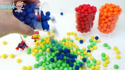 Aprender Los Colores De La Arcilla Limo Sorpresa Juguetes De Hello Kitty, Bob Esponja, Spiderman, Mario, Mickey Mou