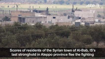 Residents of Syrian town flee fighting and seek refuge in Azaz