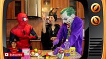 Spiderman vs Frozen Elsa vs Joker w/ Batman, Batgirl, Pink Spidergirl, Venom - Funny Super