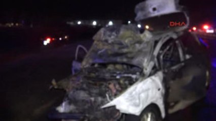 Tekirdağ - Çorlu'da Çarpışan Araçlar Alev Topuna Döndü; 1 Ölü, 1 Yaralı