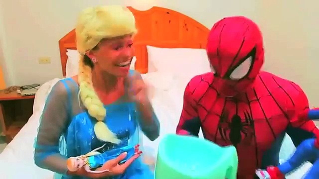 Spiderman vs Frozen Elsa Prank Challenge, Joker Poo and Fart Fun Superheroes Movie In real