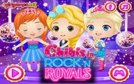 Chibis In Rock N Royals - Chibi Elsa, Anna and Rapunzel - Dress Up Game For Girls
