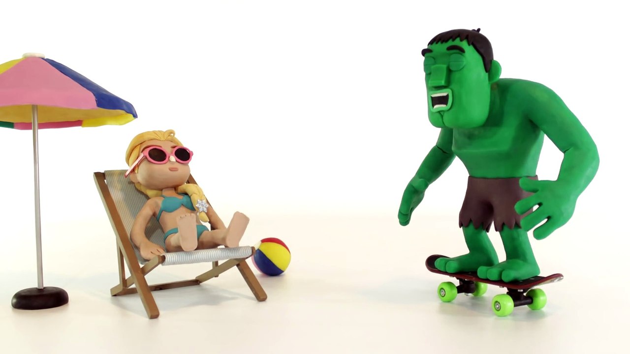Hulk falls in love with Elsa   Play Doh Frozen Animation ¦ Frozen Play Doh Cartoon Stop Motion