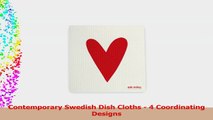 Swedish Dishcloth Set of 4  Red  Grey MG Designs 0c709135