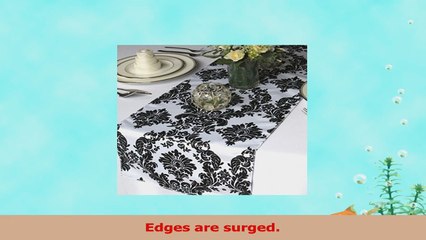 Download Video: 20 Pack Flocked Taffeta Damask 12 X 108 Top Table Runner Black White Wedding 1f252d4d