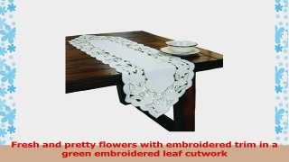 Xia Home Fashions Magnolia Embroidered Cutwork Floral Table Runner 15Inch by 54Inch 9fb442ac