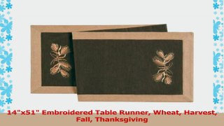 14x51 Embroidered Table Runner Wheat Harvest Fall Thanksgiving 030a3b9a