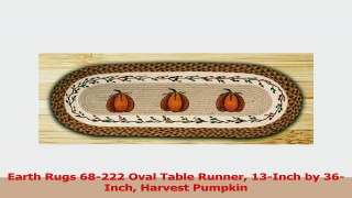 Earth Rugs 68222 Oval Table Runner 13Inch by 36Inch Harvest Pumpkin e3dba681