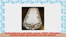 Embroidered Pink Rose Flowers Table Runner 14 By 54 Inch 20a0590e