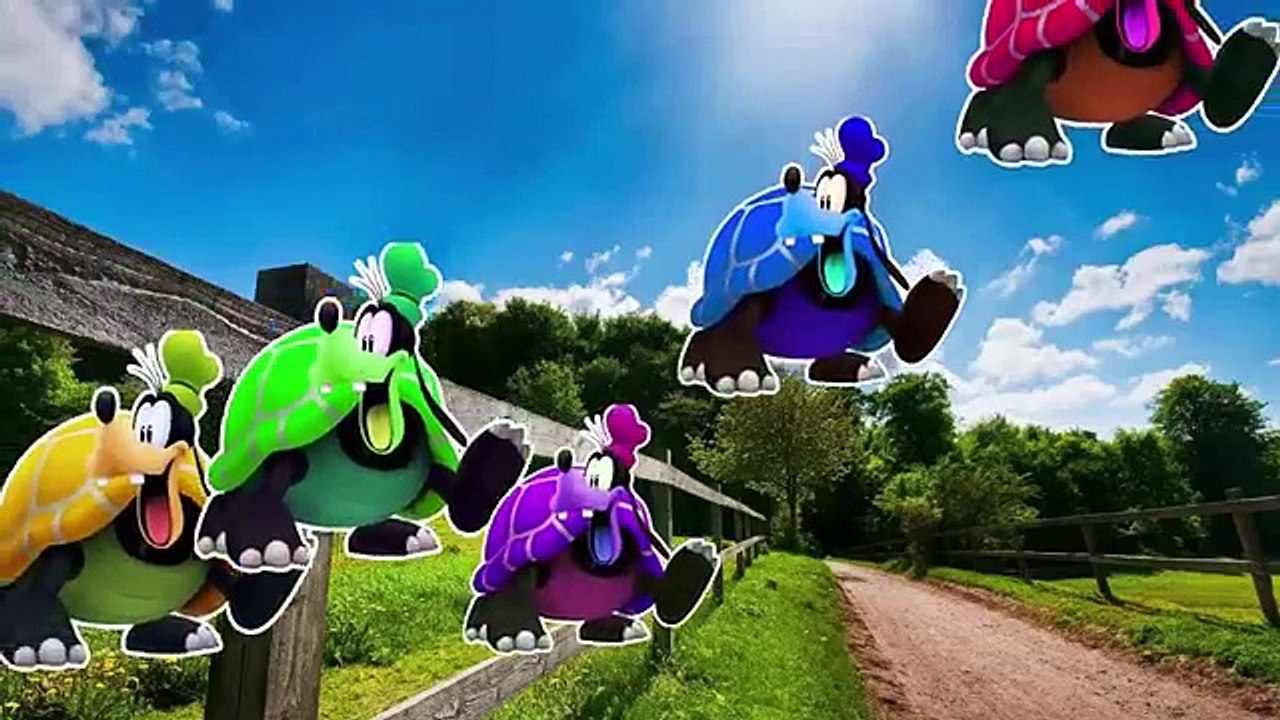 Гуфи Анимированные Черепаха Finger Семья Рифмуется Семейные Детские Стишки Палец